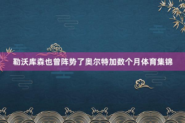 勒沃库森也曾阵势了奥尔特加数个月体育集锦