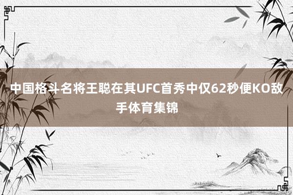 中国格斗名将王聪在其UFC首秀中仅62秒便KO敌手体育集锦