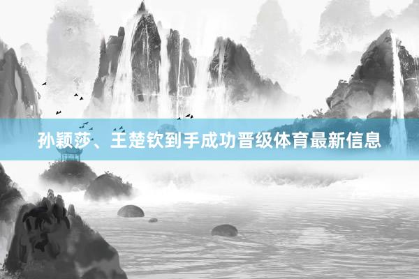 孙颖莎、王楚钦到手成功晋级体育最新信息