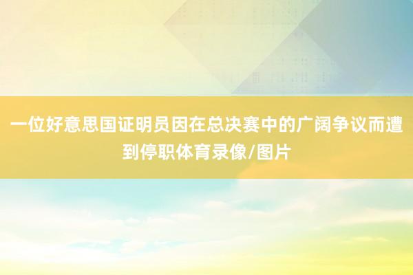 一位好意思国证明员因在总决赛中的广阔争议而遭到停职体育录像/图片