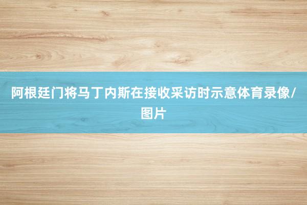 阿根廷门将马丁内斯在接收采访时示意体育录像/图片