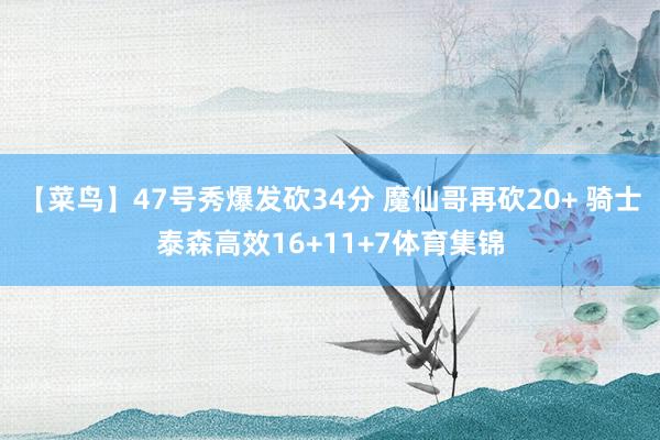 【菜鸟】47号秀爆发砍34分 魔仙哥再砍20+ 骑士泰森高效16+11+7体育集锦